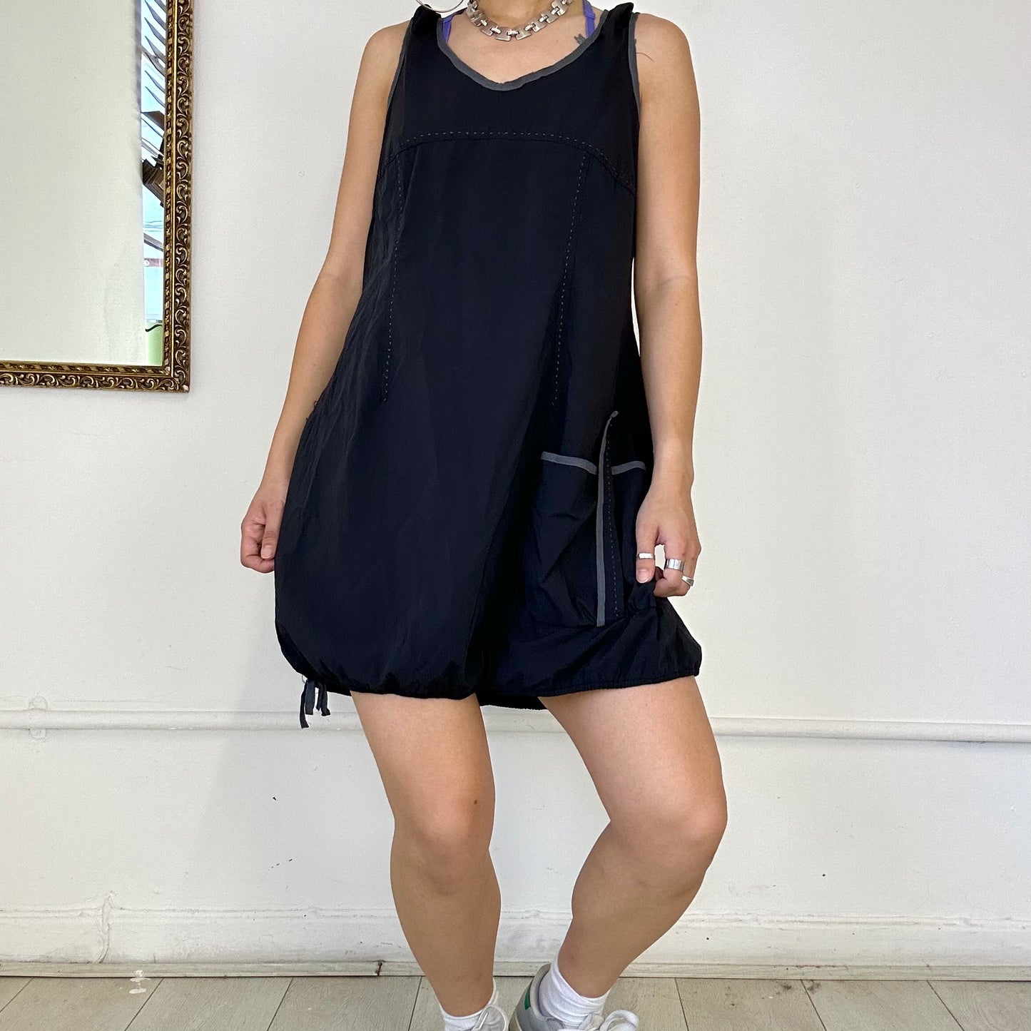 2000's cache cache black utility dress