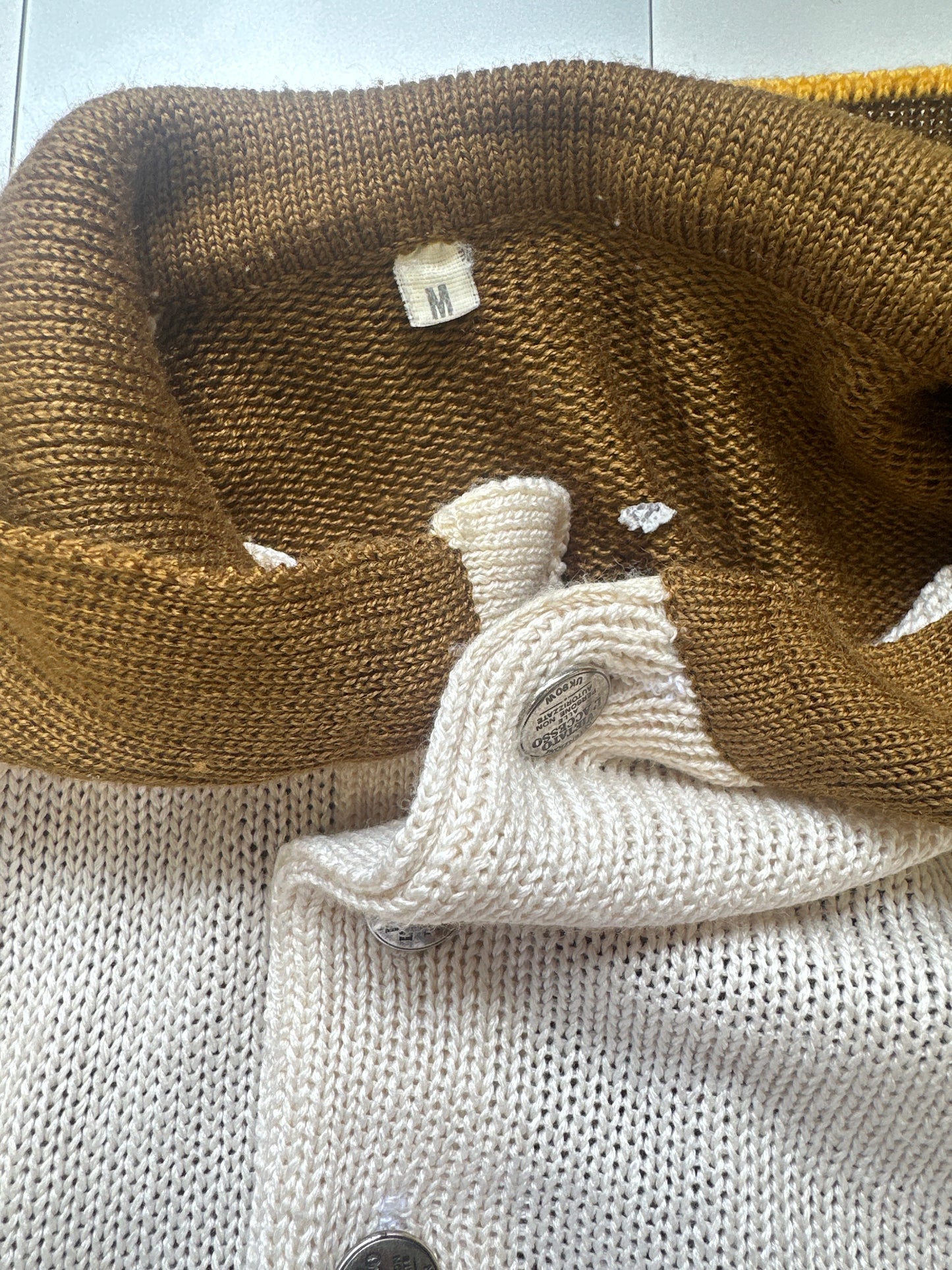 vintage brown collared polo knit jumper