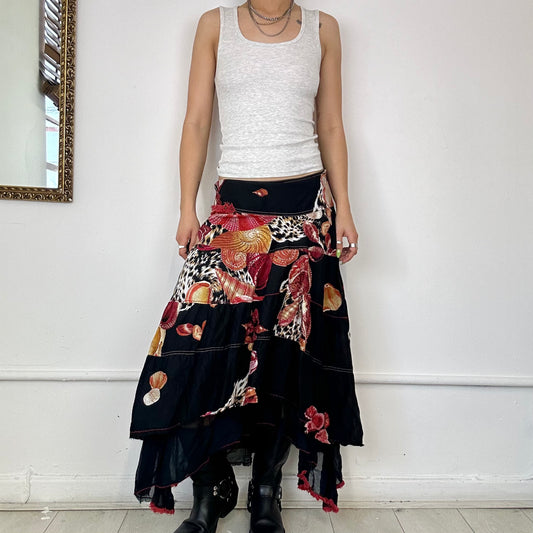 fuego layered midi skirt