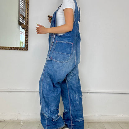 vintage blue denim dungarees