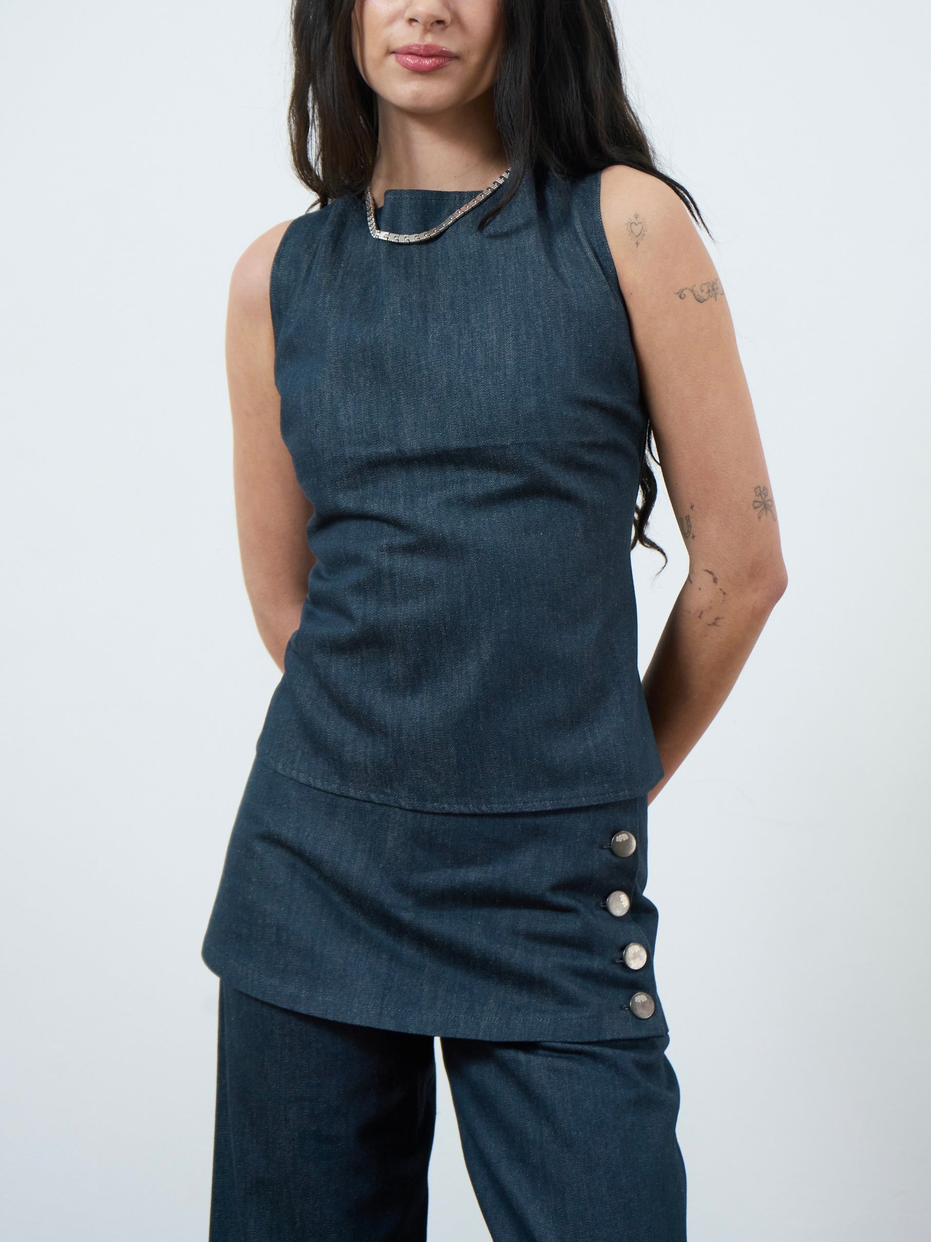 charlie top - navy denim