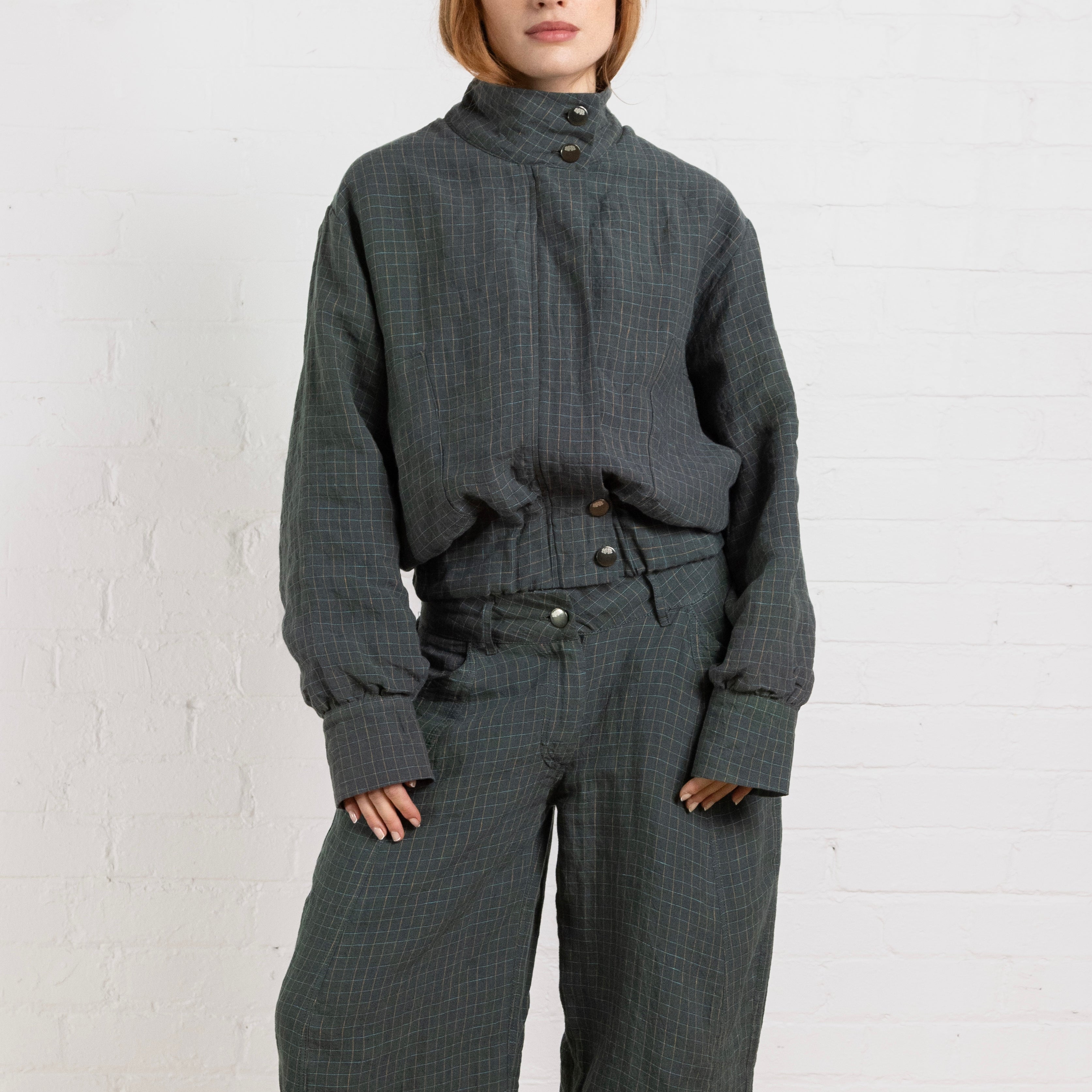 slouch jacket - fern linen