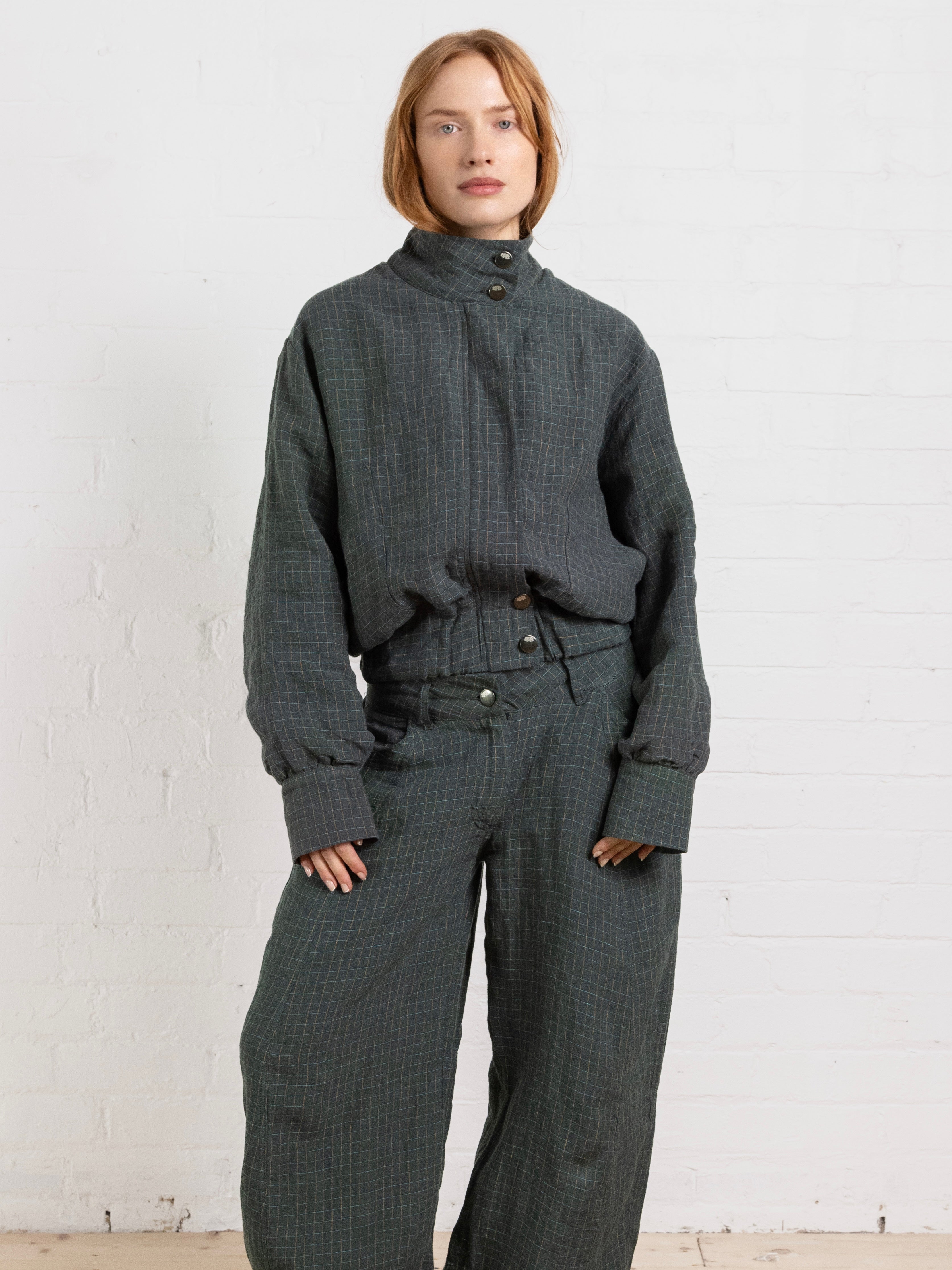 slouch jacket - fern linen