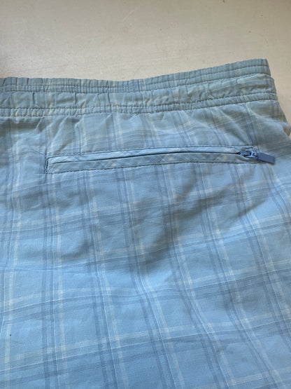 light blue checkered adidas board shorts