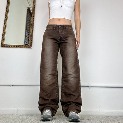 wide leg baggy curduroy trousers