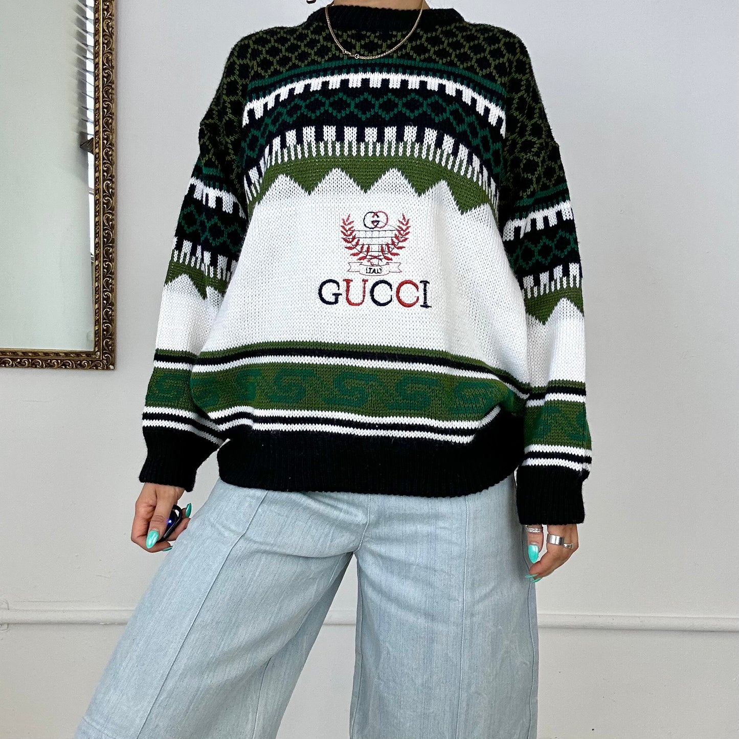 vintage gucci bootleg knit jumper