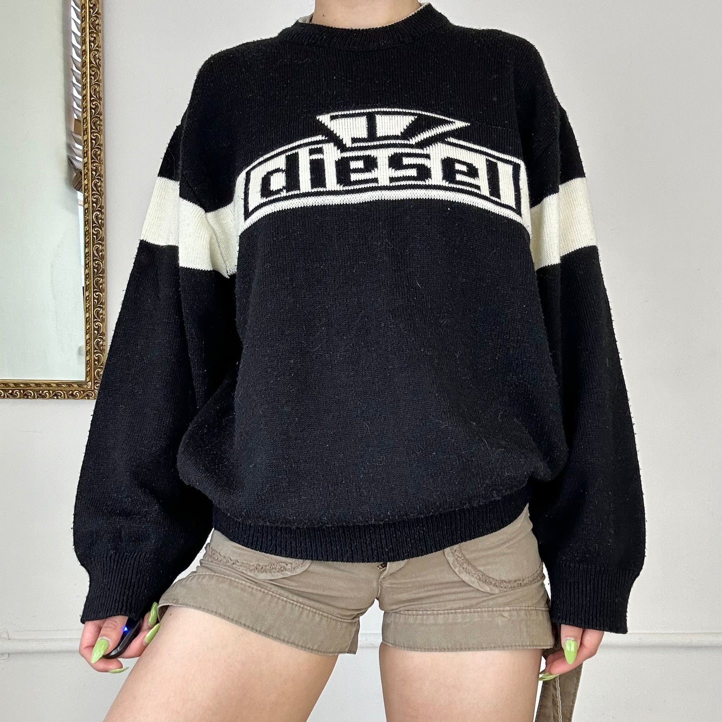 vintage black diesel knit jumper