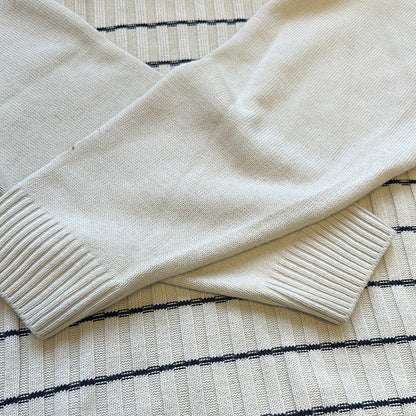 vintage cream striped knitted lacoste jumper