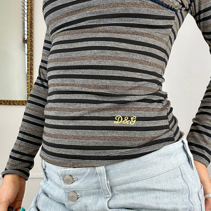 2000's dolce & gabbana striped top