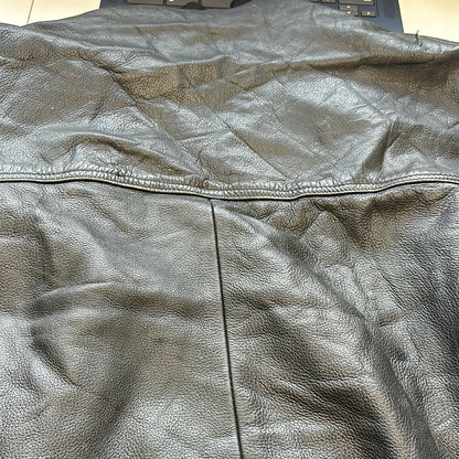 vintage black leather bomber