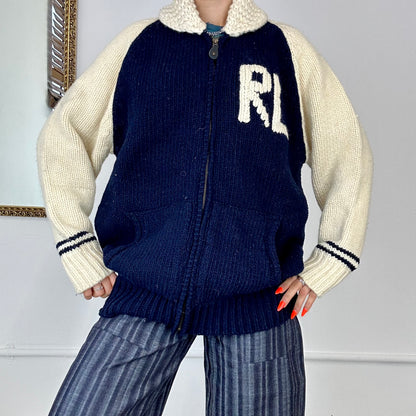 zip up polo by ralph lauren knit jumper