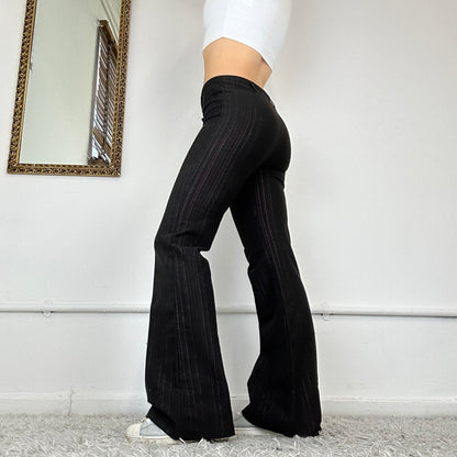 2000’s pinstripe flared trousers