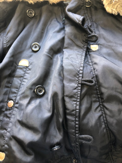 vintage diesel black split hood bomber jacket