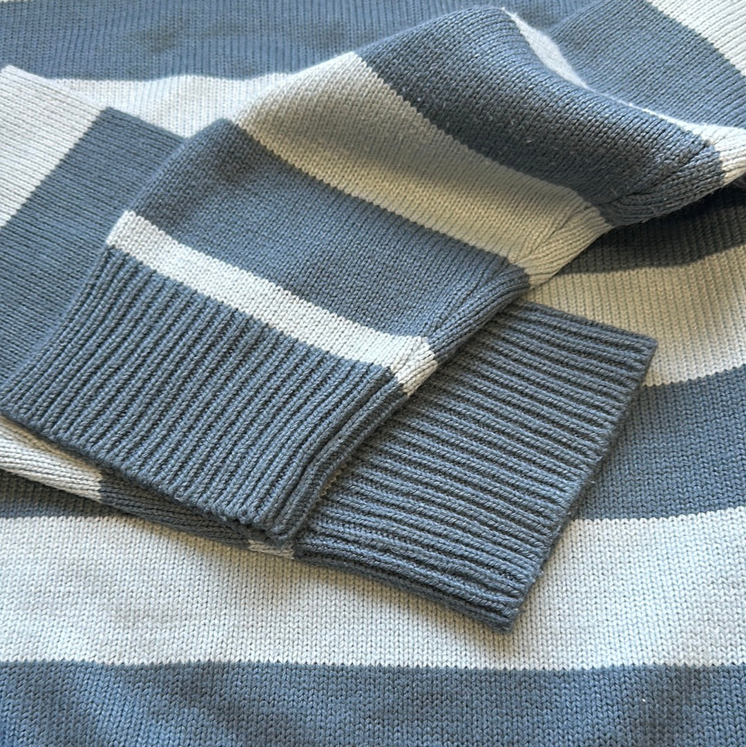 vintage blue striped lacoste knitted jumper