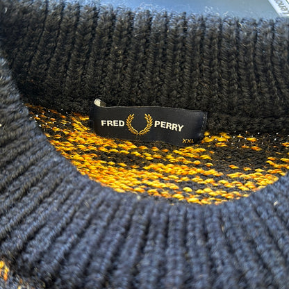 orange and black knit fred perry jumper