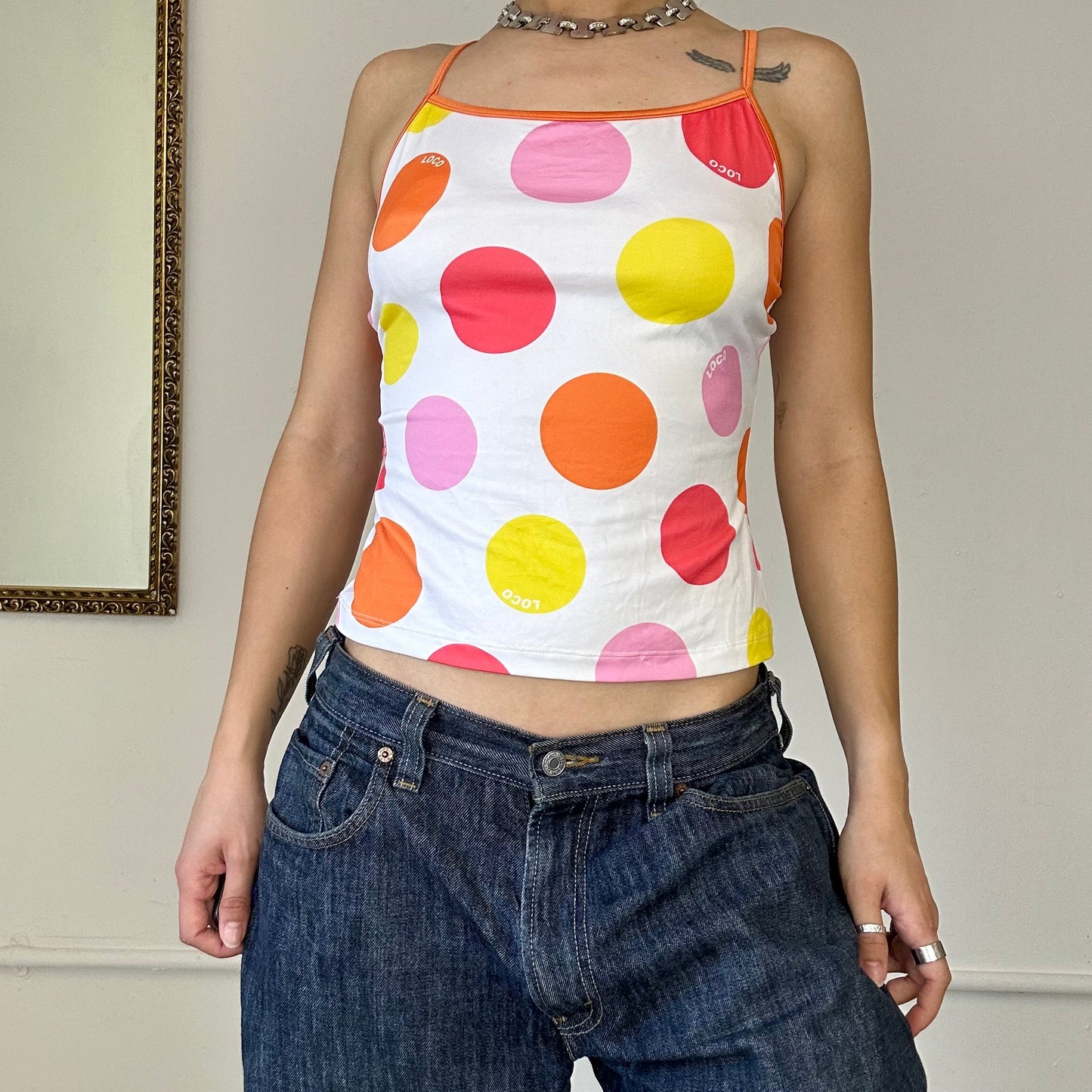 colourful loco poka dot tankini top