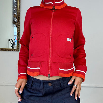 90s red nike dual zip sports jacket