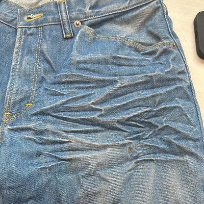 calvin klein mid wash flared jeans