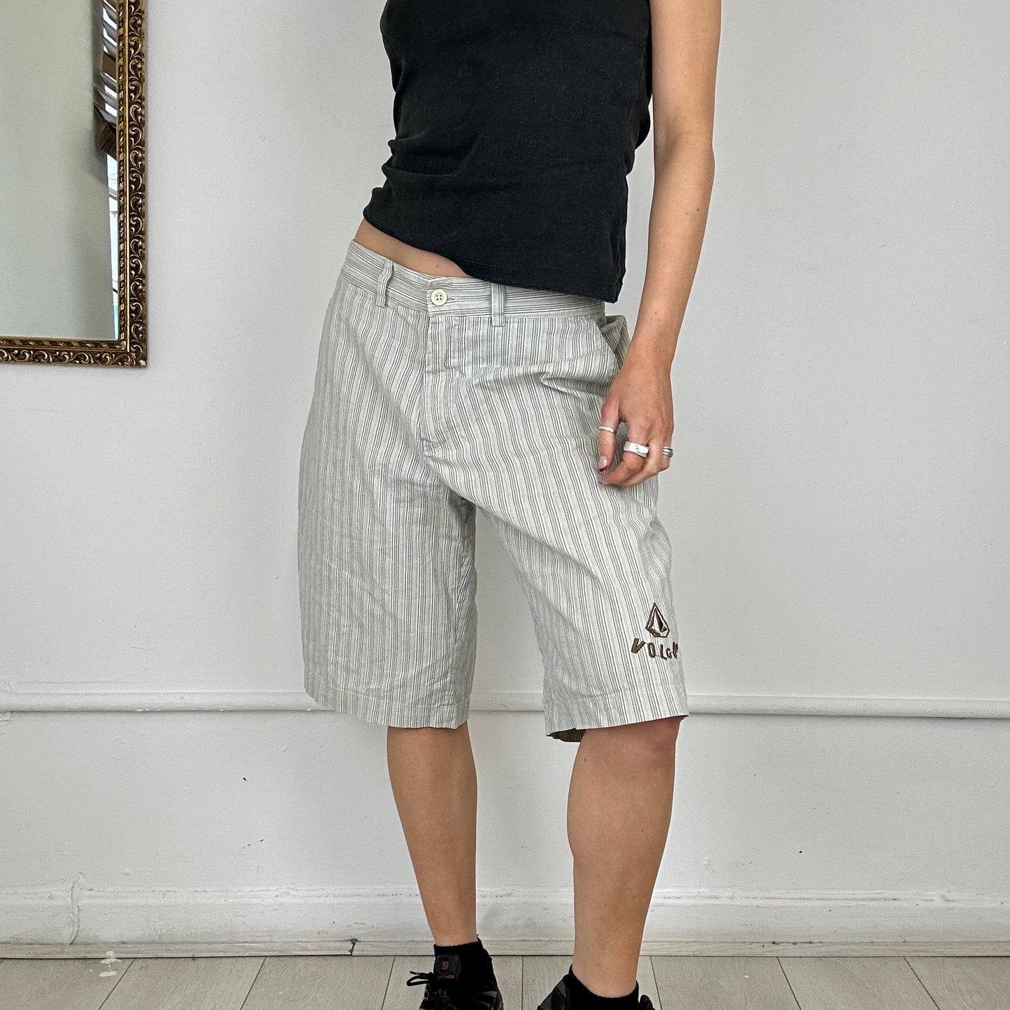 00’s striped long shorts