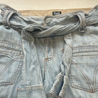 light blue belted jeans by dolce & gabbana