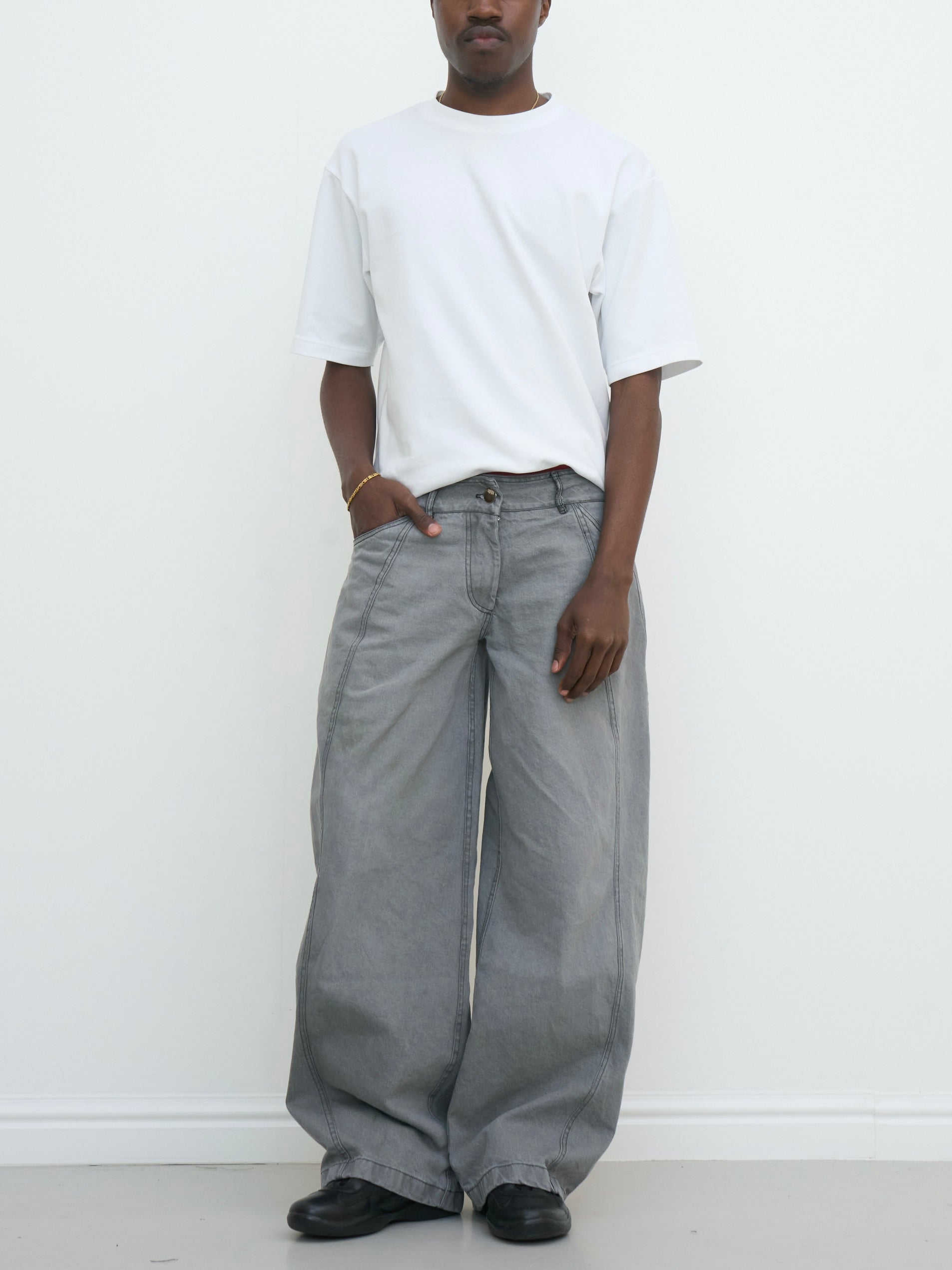 balloon jean - grey washed denim