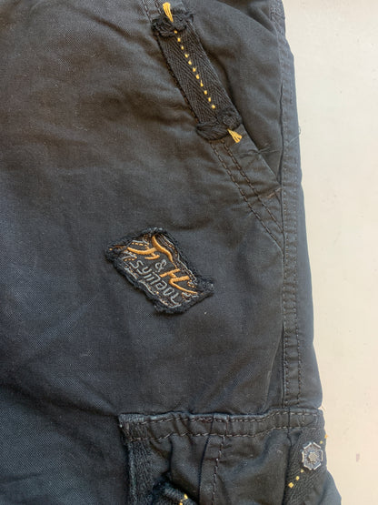 black long cargo shorts