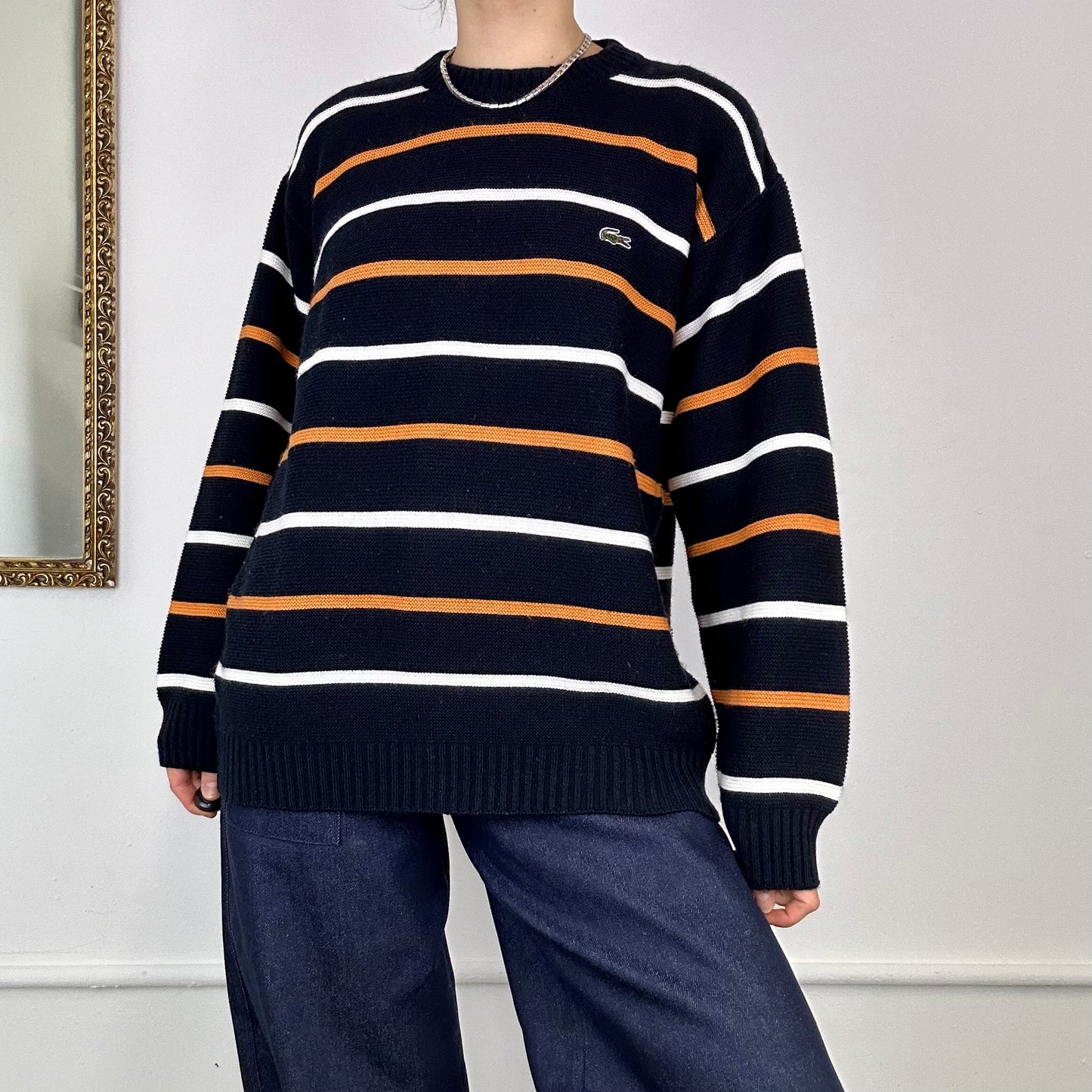 lacoste stripe jumper