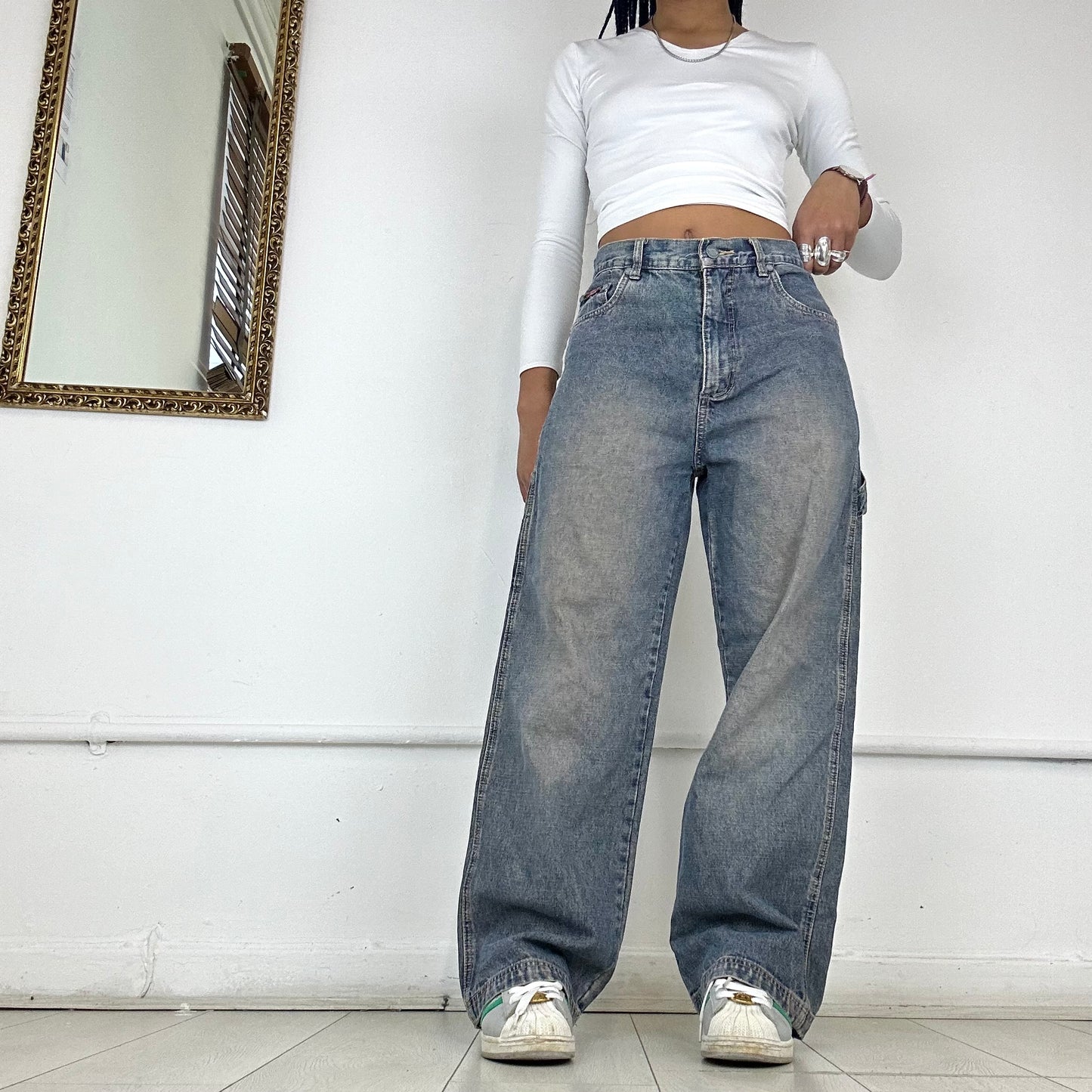 vintage wide leg jeans by hawk