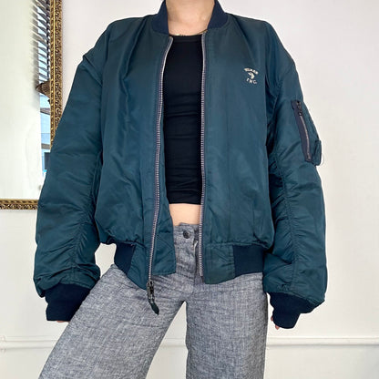 90's blue bomber jacket