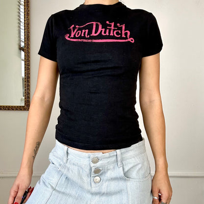 Von Dutch vintage black baby tee