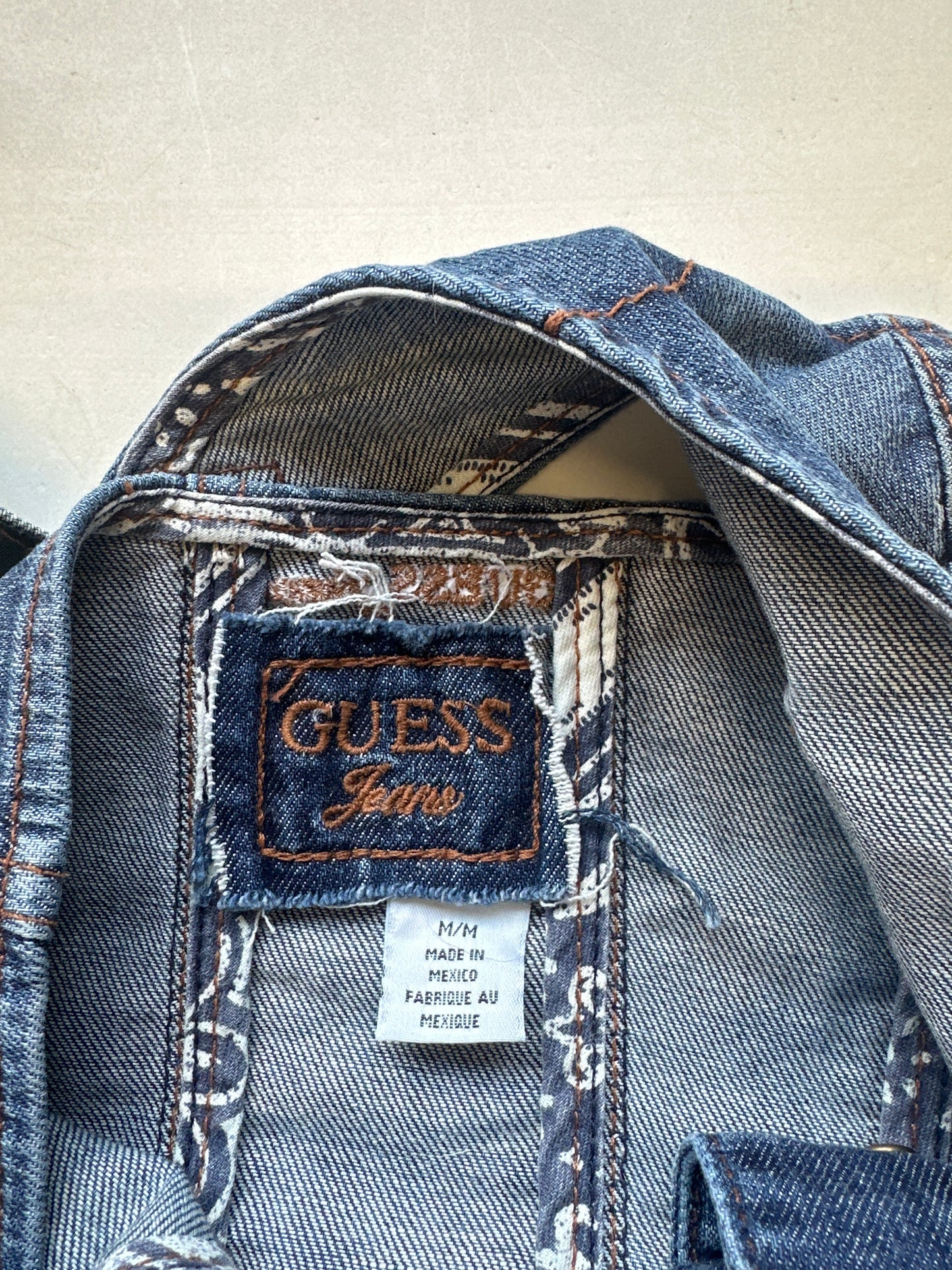 2000's guess denim halter neck waistcoat top