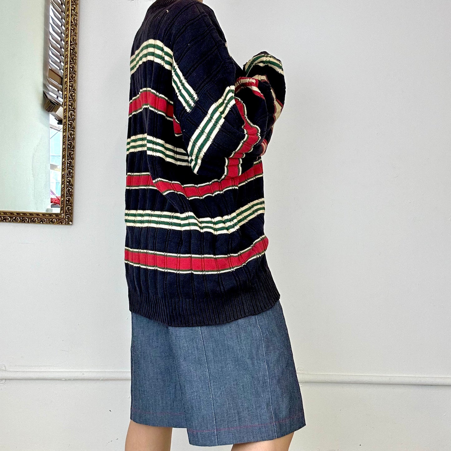 tommy hilfiger striped knitted jumper