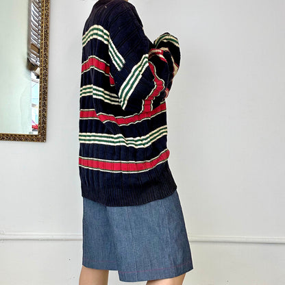 tommy hilfiger striped knitted jumper