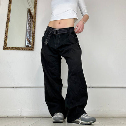 old skool baggy 00’s black jeans