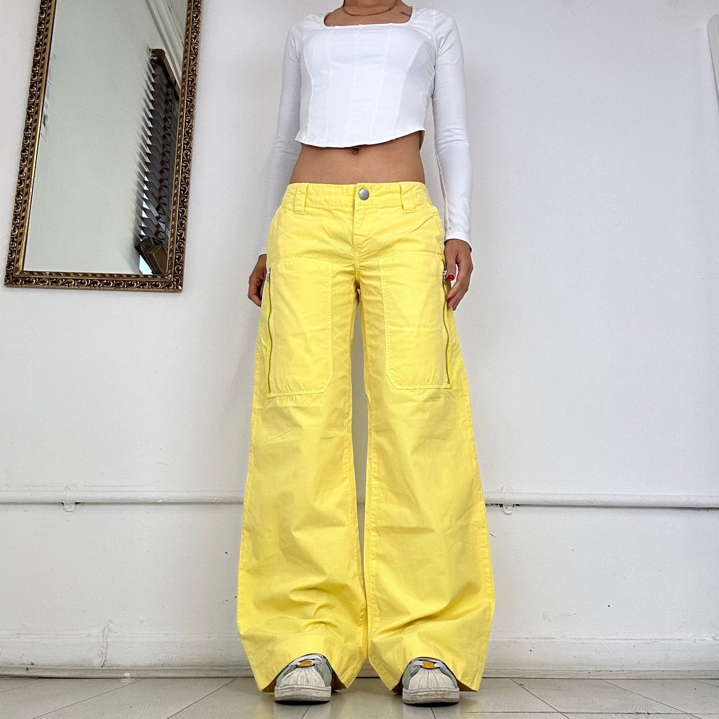 2000's GAS, yellow wide leg trousers