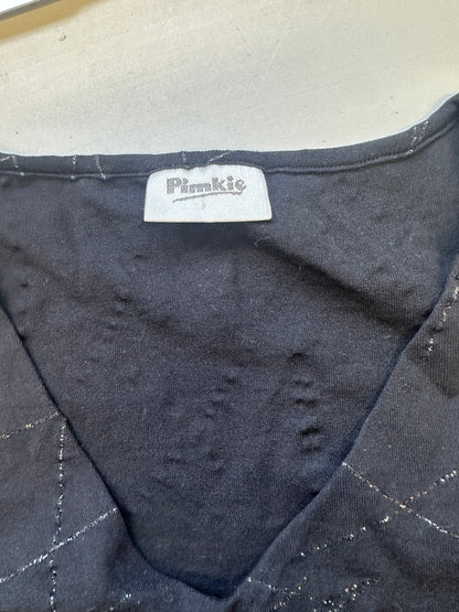 pimkie black sparkly v neck tank top