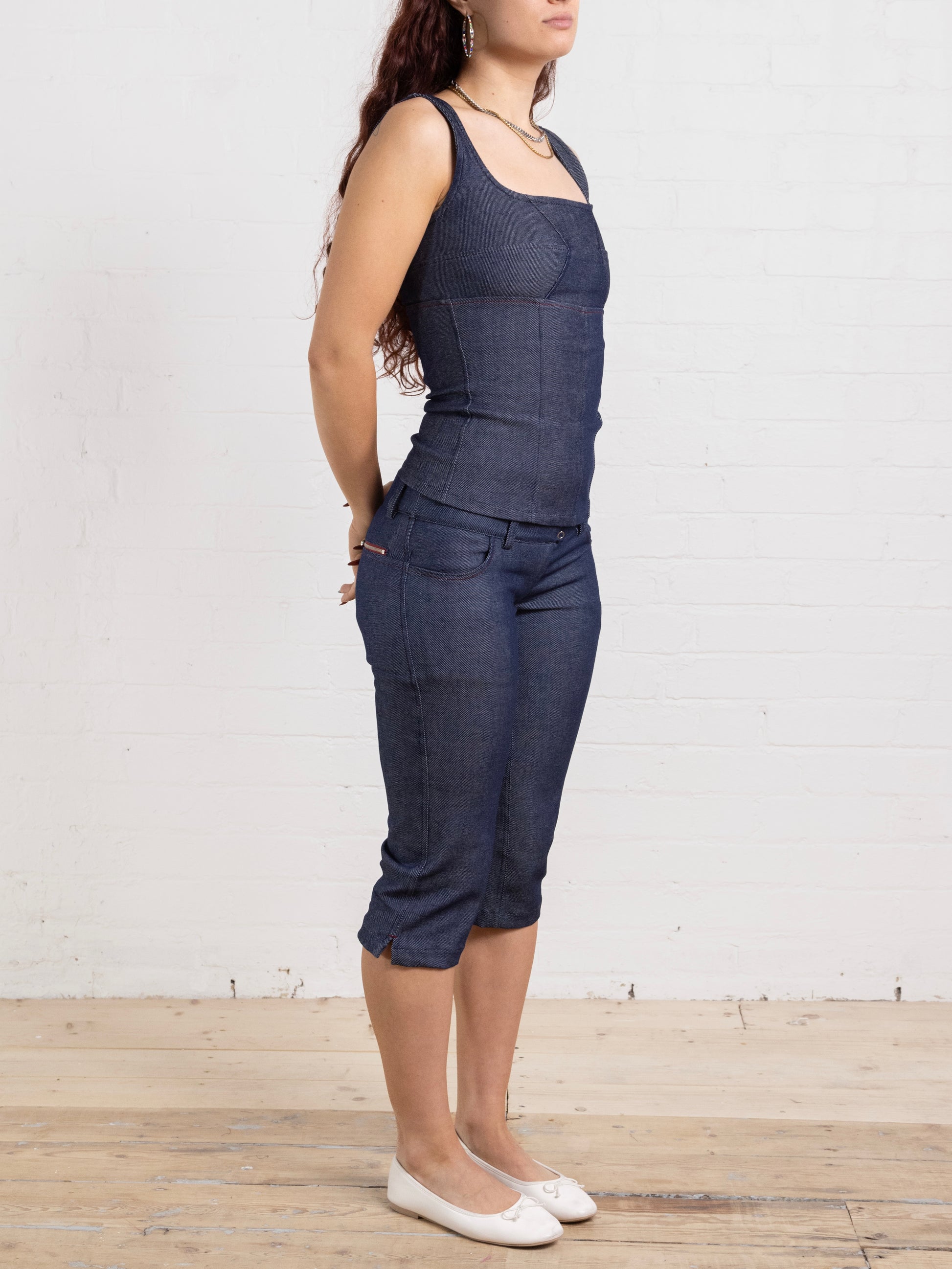 morgan capri - navy denim