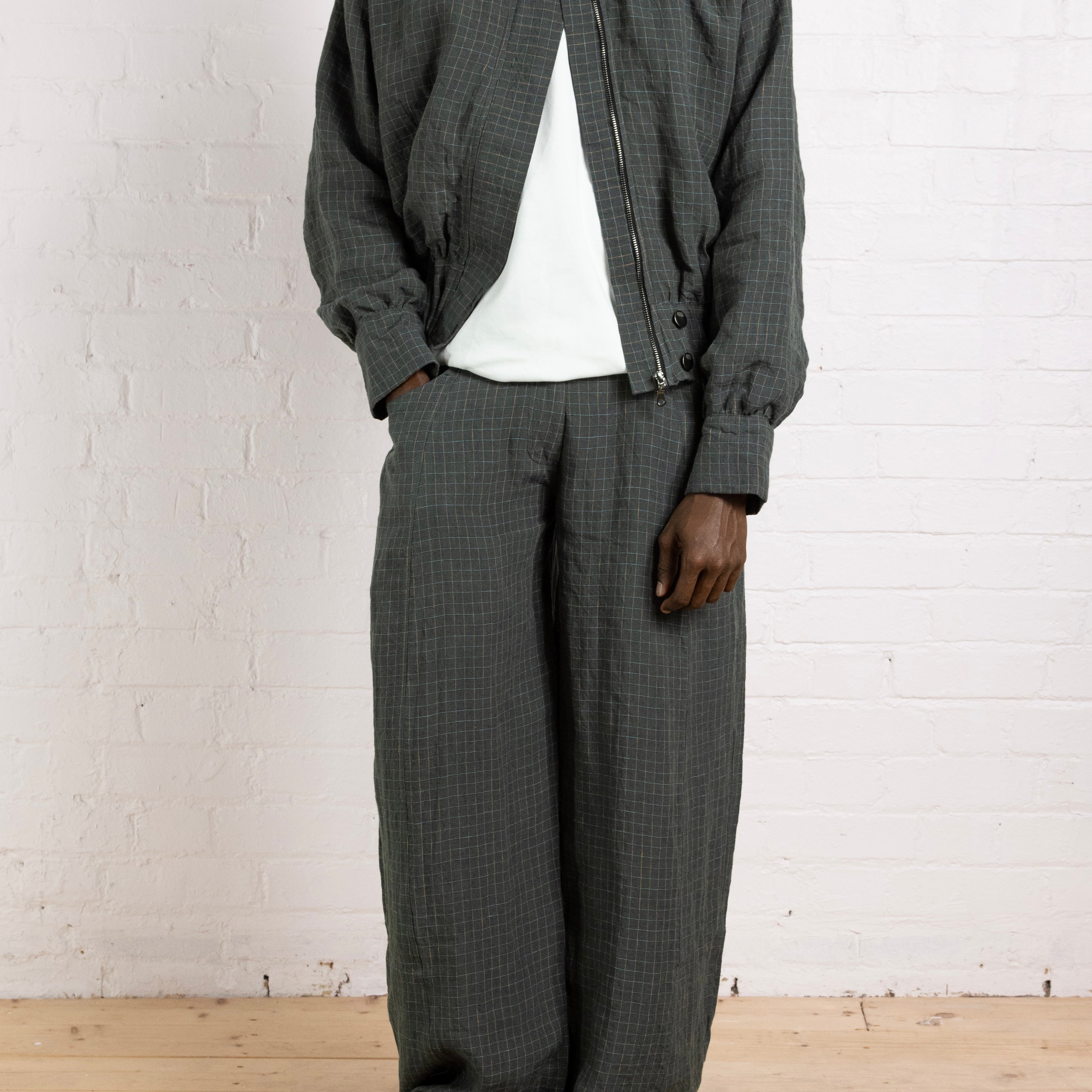 slouch jacket - fern linen