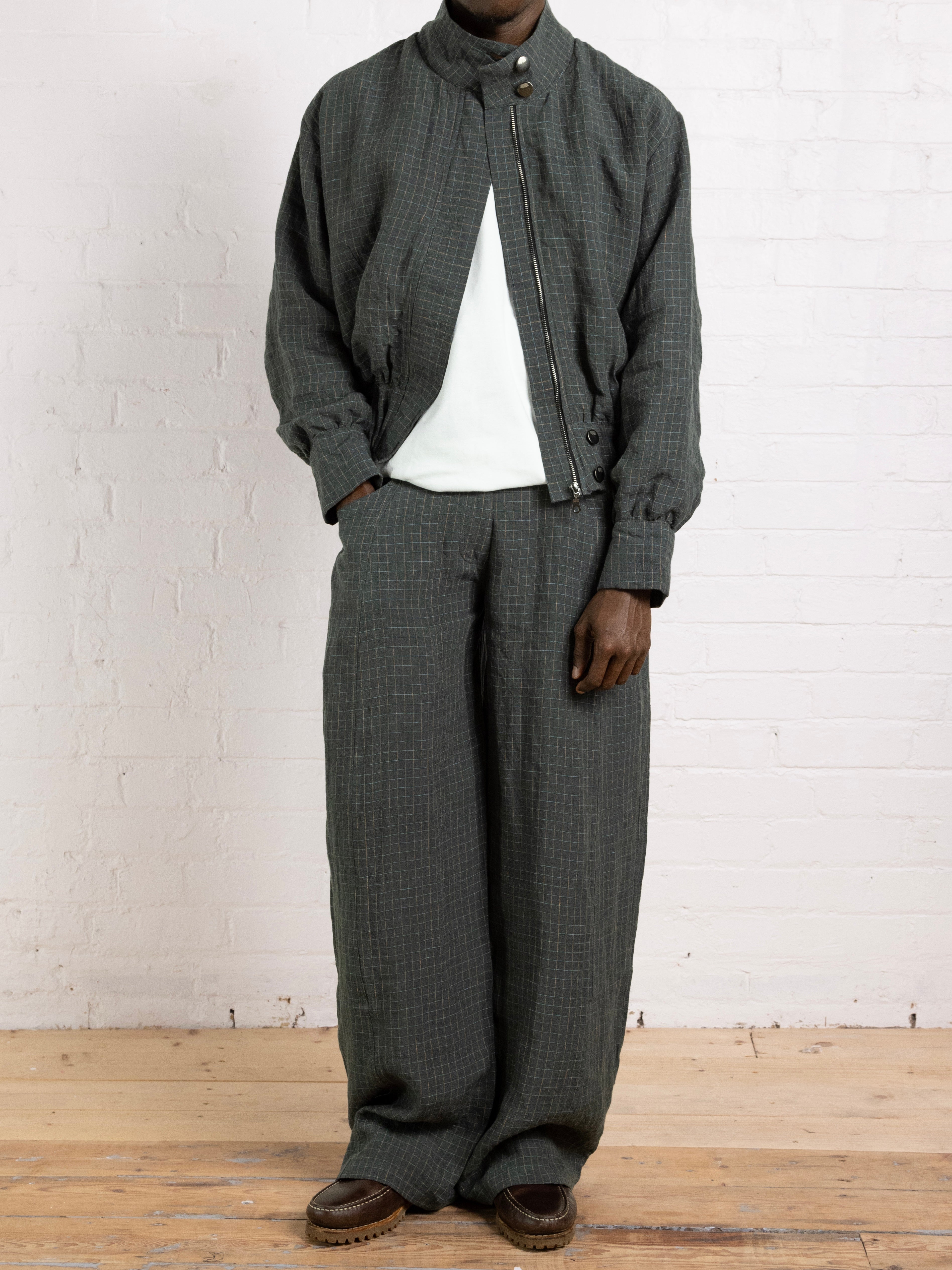 slouch jacket - fern linen