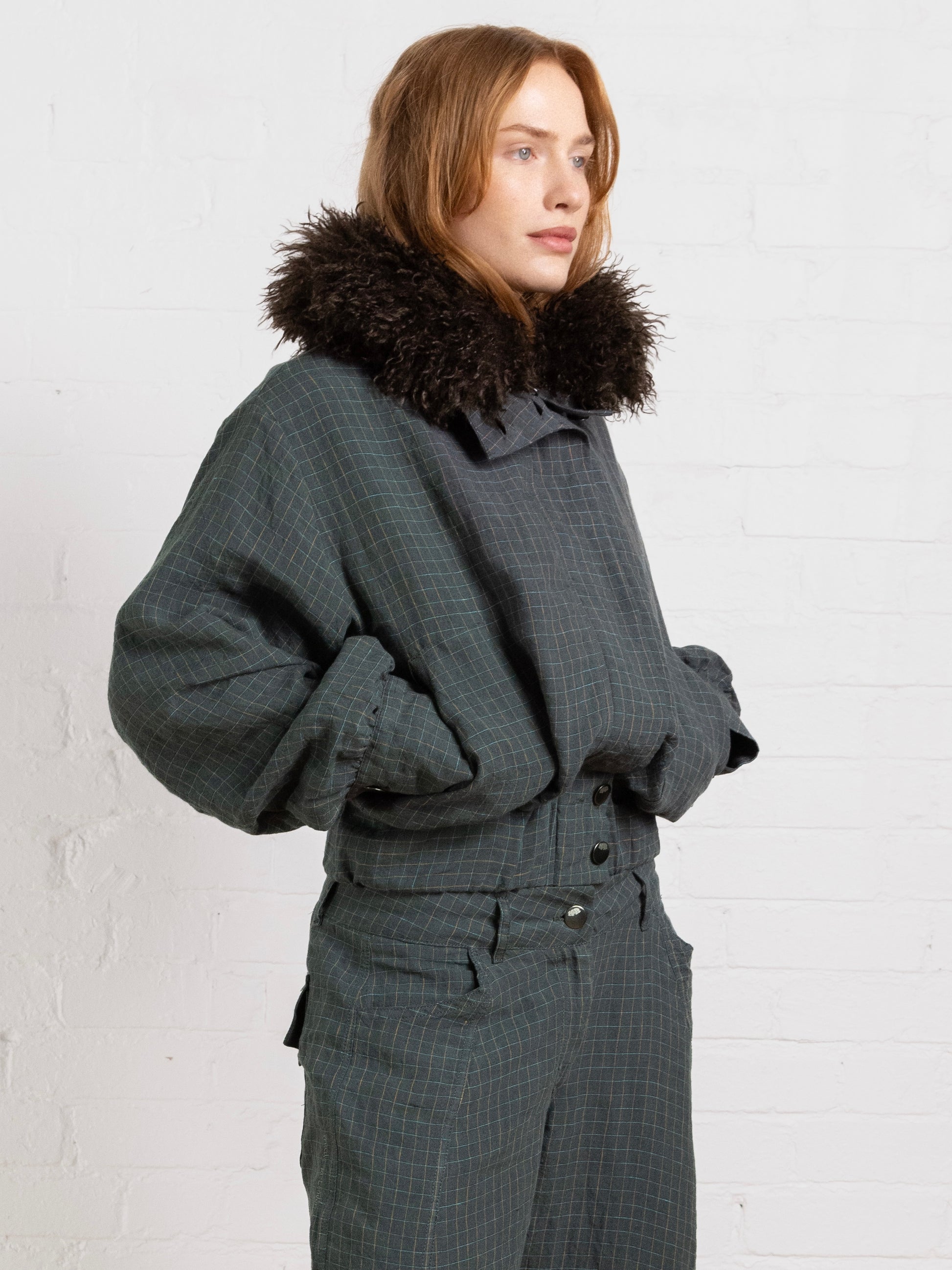 slouch jacket - fern linen