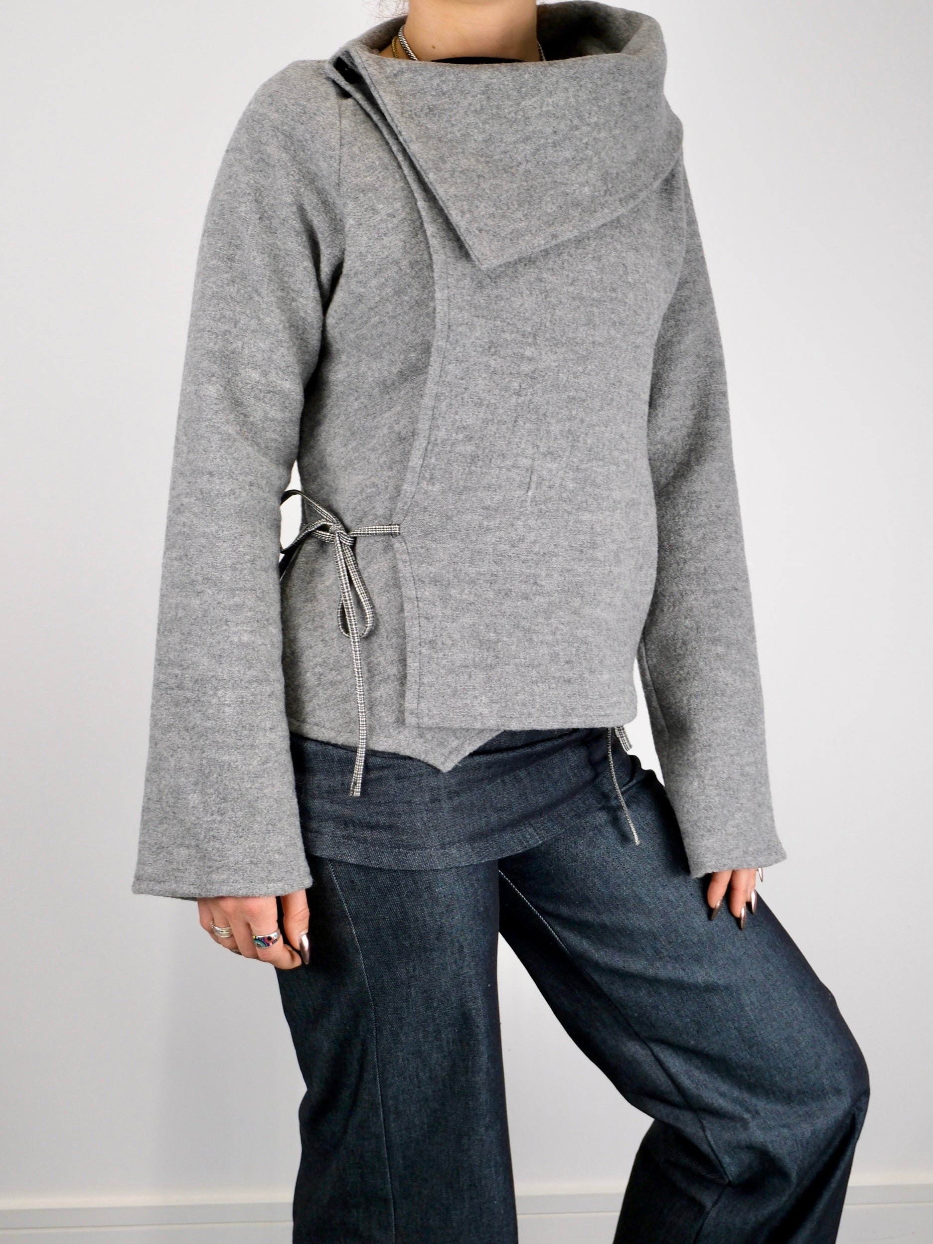 Felix-Cardigan – graue Wolle