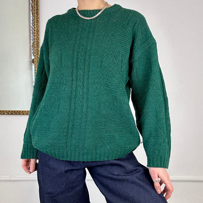 green vintage knitted jumper