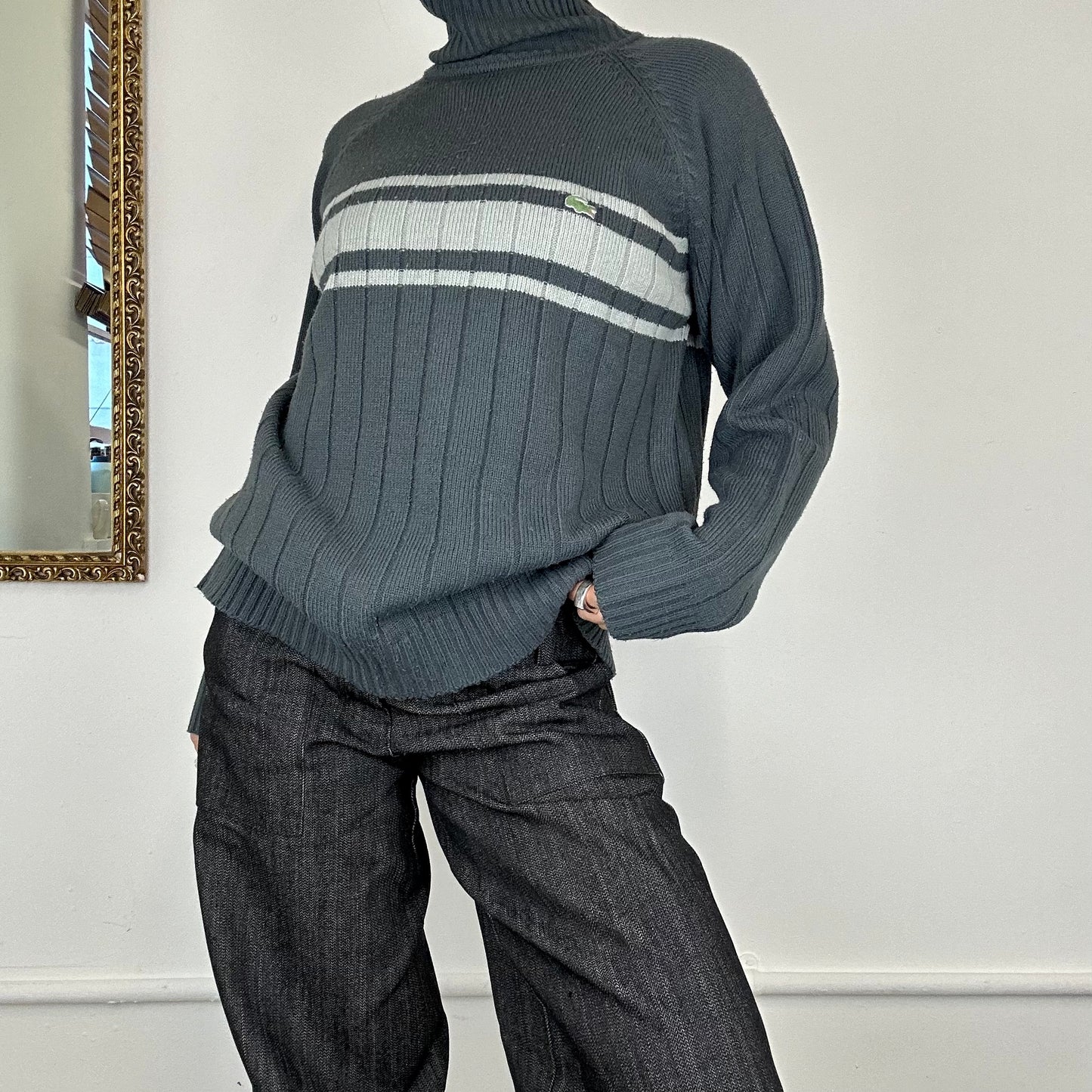 lacoste knitted turtle neck