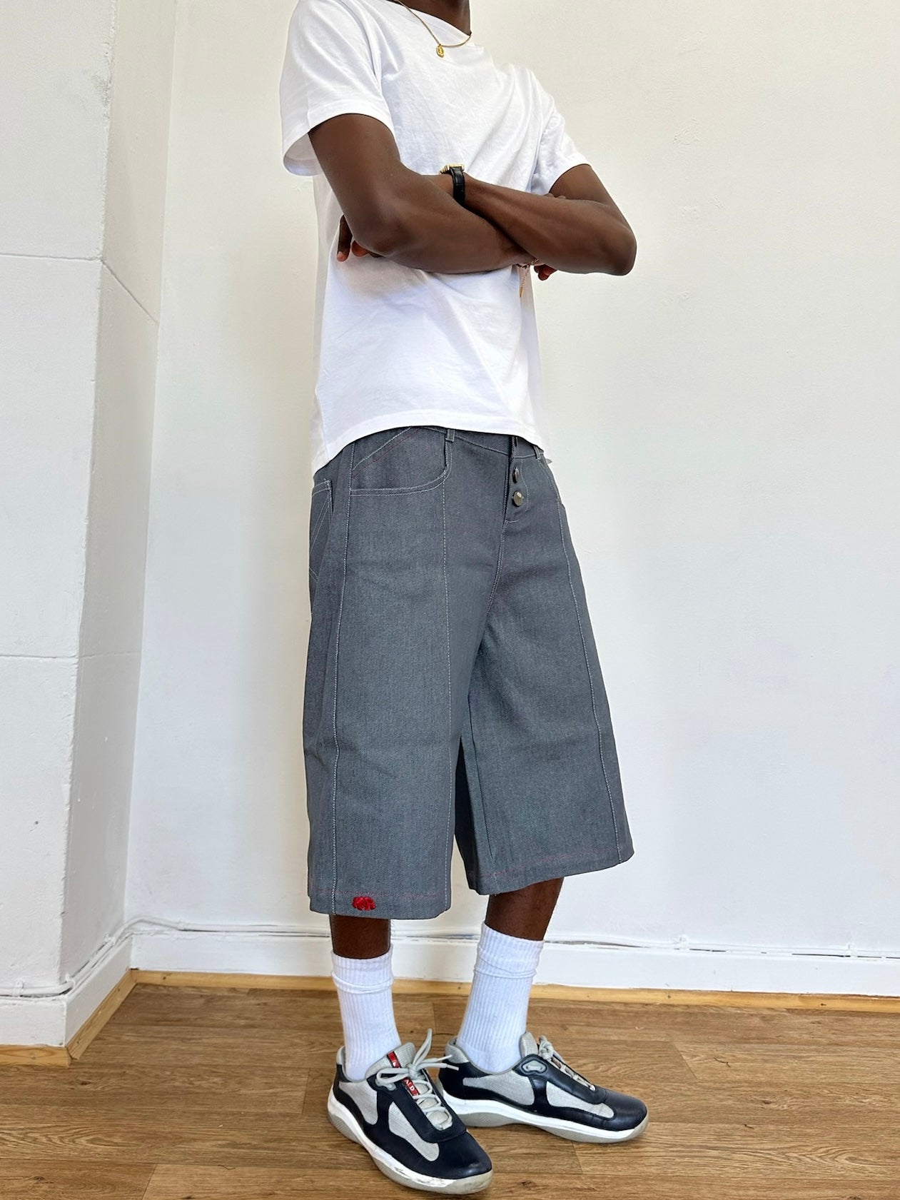 skater short - cadet grey denim