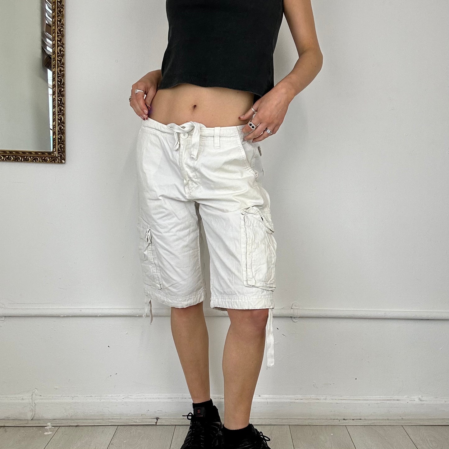 white cargo shorts by emporio armani