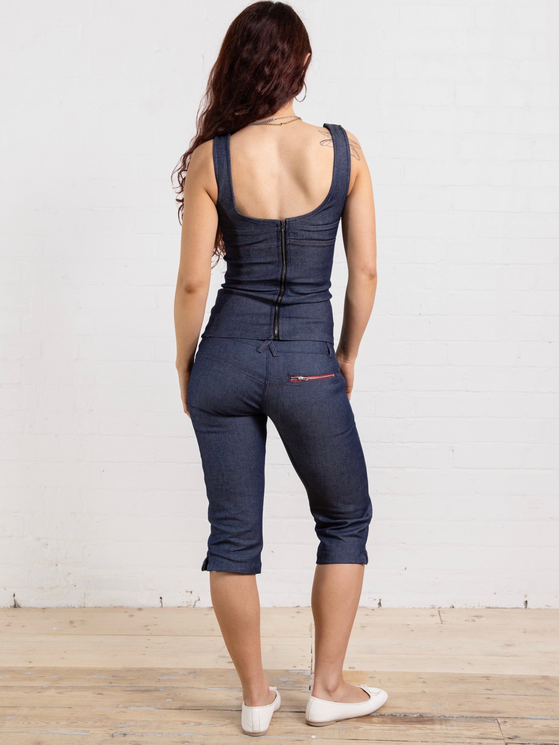 morgan capri - navy denim