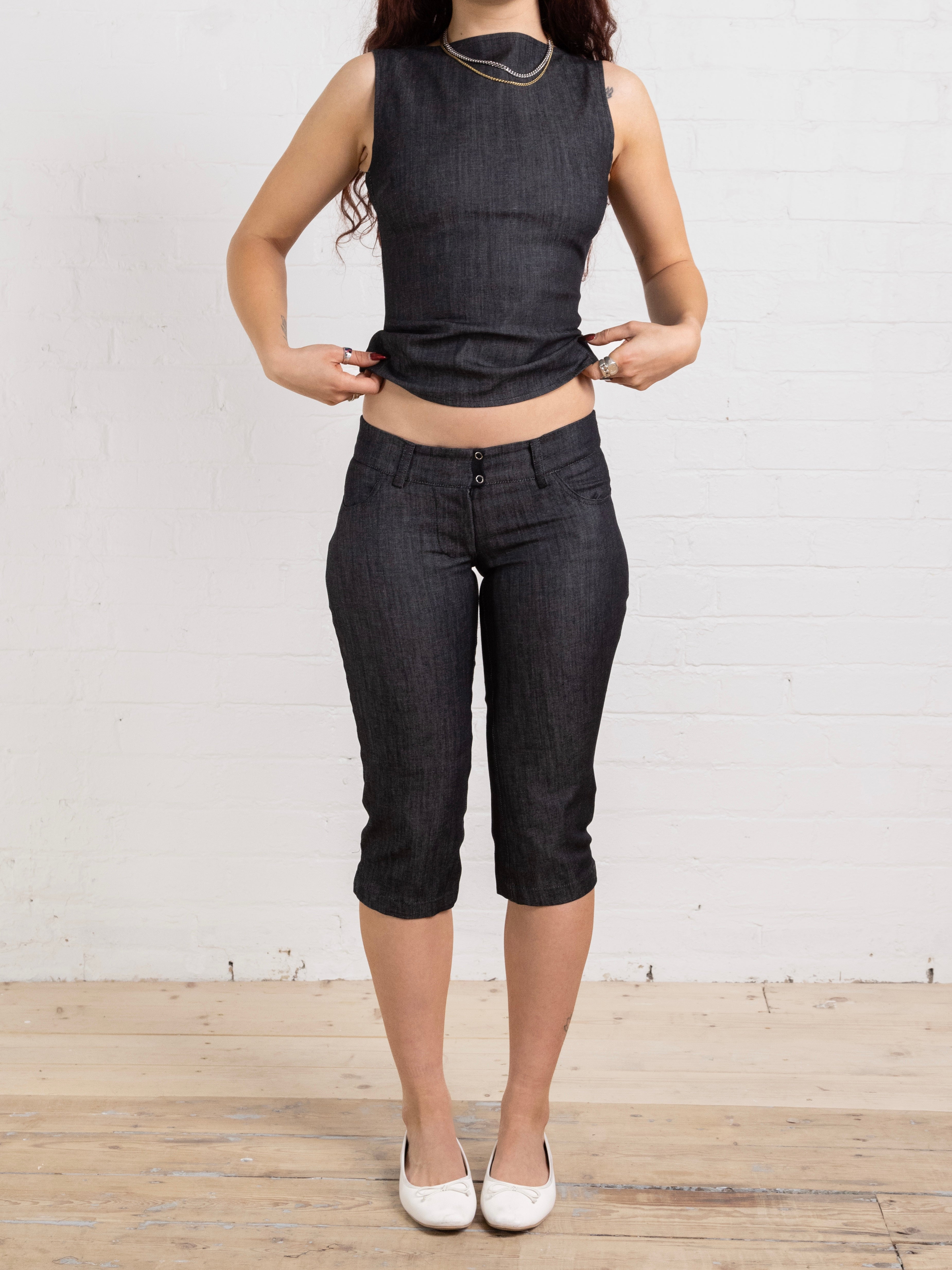 morgan capri - dark grey denim
