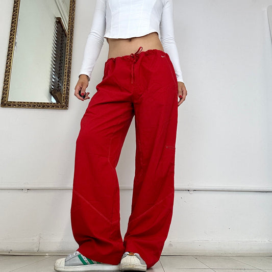 red vintage nike tracksuit bottoms