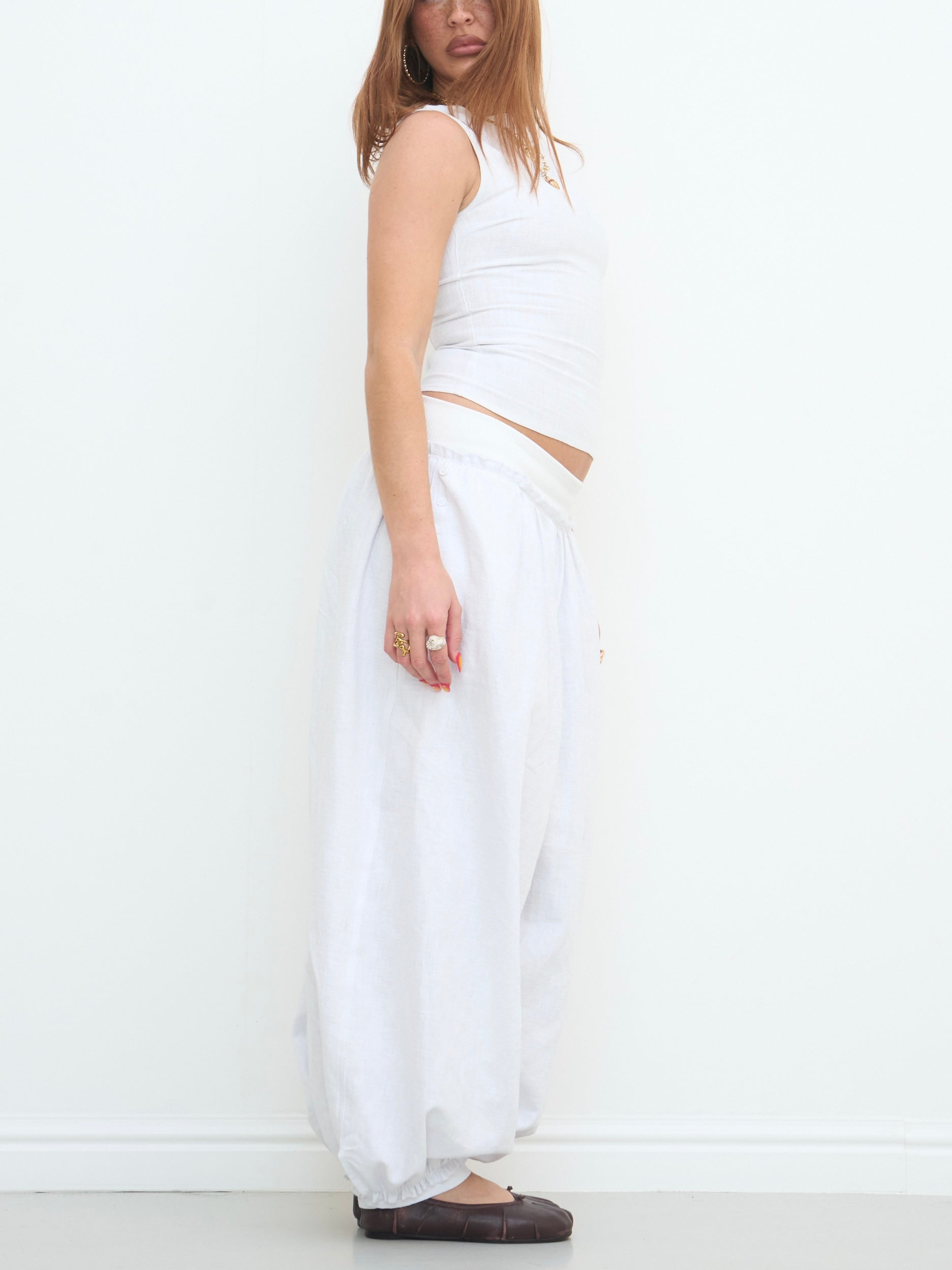 hayley pant - white linen