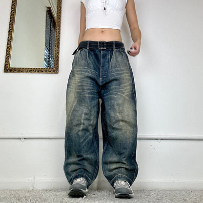 2000's baggy two tone jeans